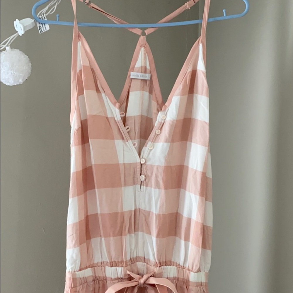 Abercrombie & Fitch Pink Plaid Jumpsuit